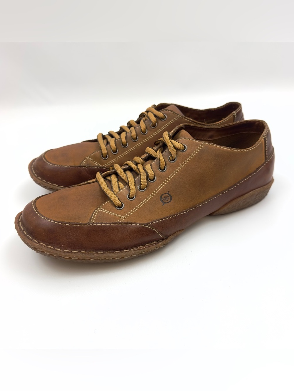 Born M6061 Men’s 11.5 Handcrafted Brown Leather Grippers Lace Up Shoes EU 45.5